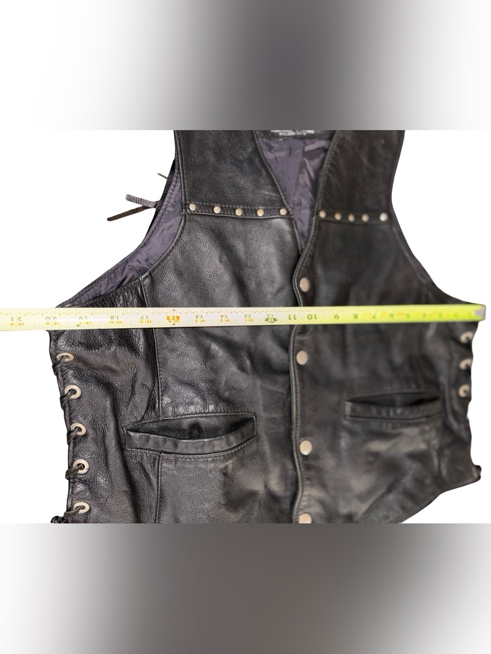 Vintage On The Fringe Genuine Conditioned Leather Fringe Motorcycle Vest L - Picture 10 of 10